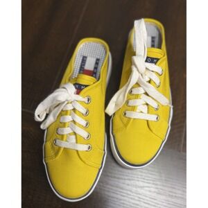Tommy Hilfiger Women Yellow Backless Mule Sneakers W71160 Size 7M